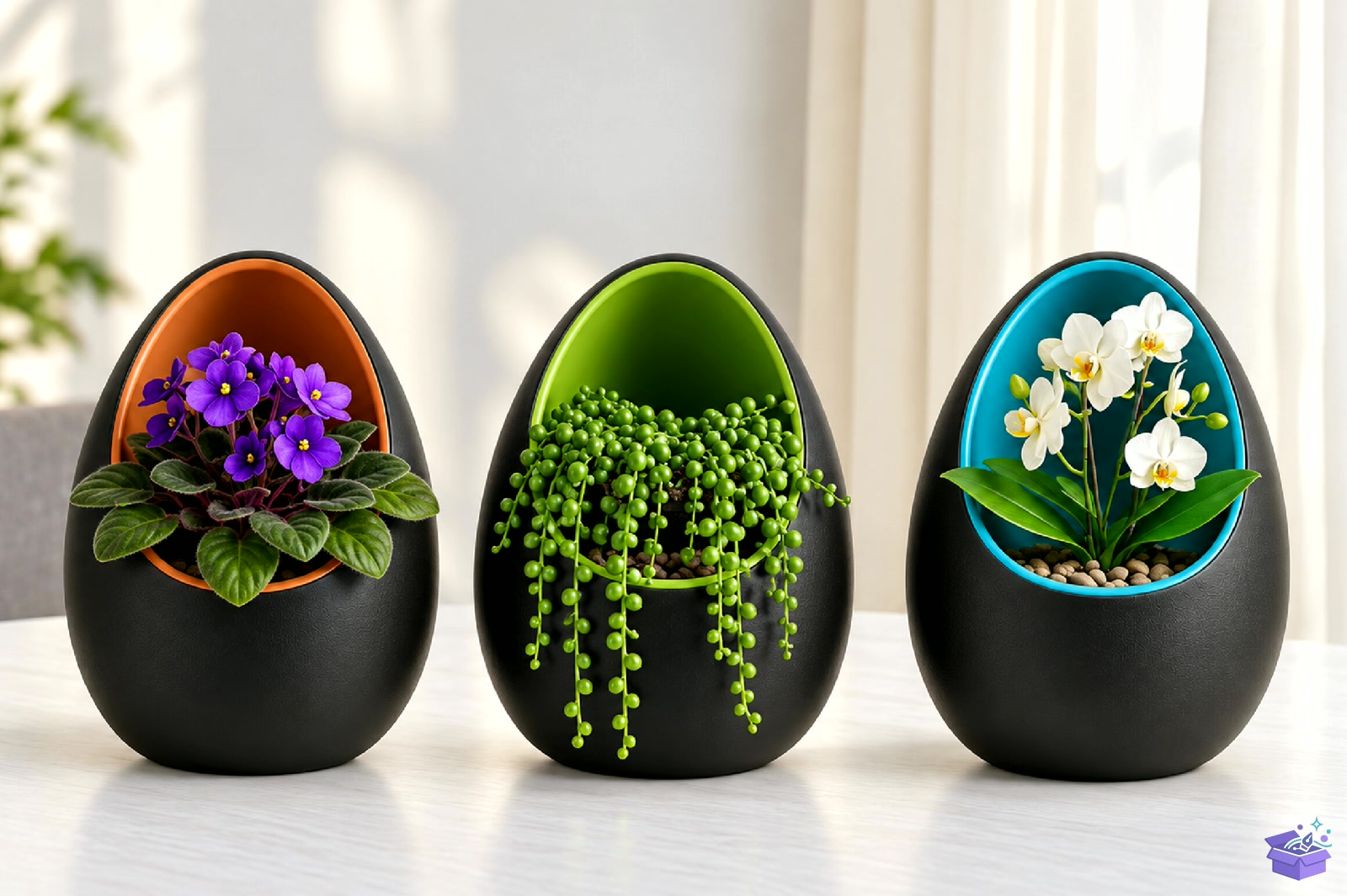 Egg Shaped Saksı Tasarımı STL 3D Baskı - 3D Baskı ve Model Dosyası (STL, OBJ, 3MF) - detaylı önizleme 2