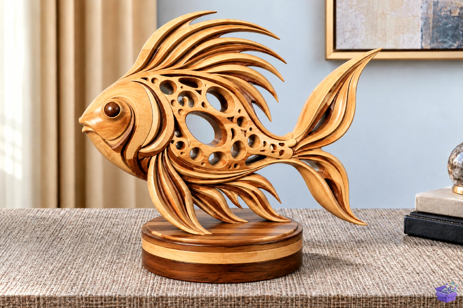 Ahşap Fish Sculpture STL 3D Baskı - 3D Baskı ve Model Dosyası (STL, OBJ, 3MF) - detaylı önizleme 2