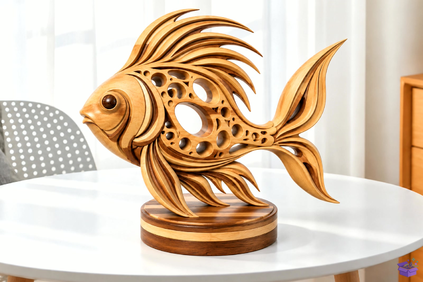 Ahşap Fish Sculpture STL 3D Baskı - 3D Baskı ve Model Dosyası (STL, OBJ, 3MF) - detaylı önizleme 6
