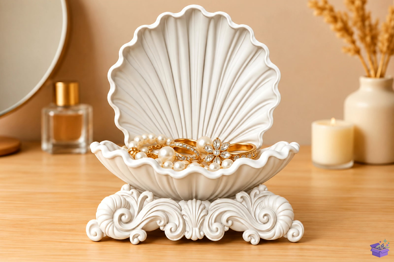 Seashell Takı Aksesuar Tutucu STL 3D Baskı - 3D Baskı ve Model Dosyası (STL, OBJ, 3MF) - detaylı önizleme 2