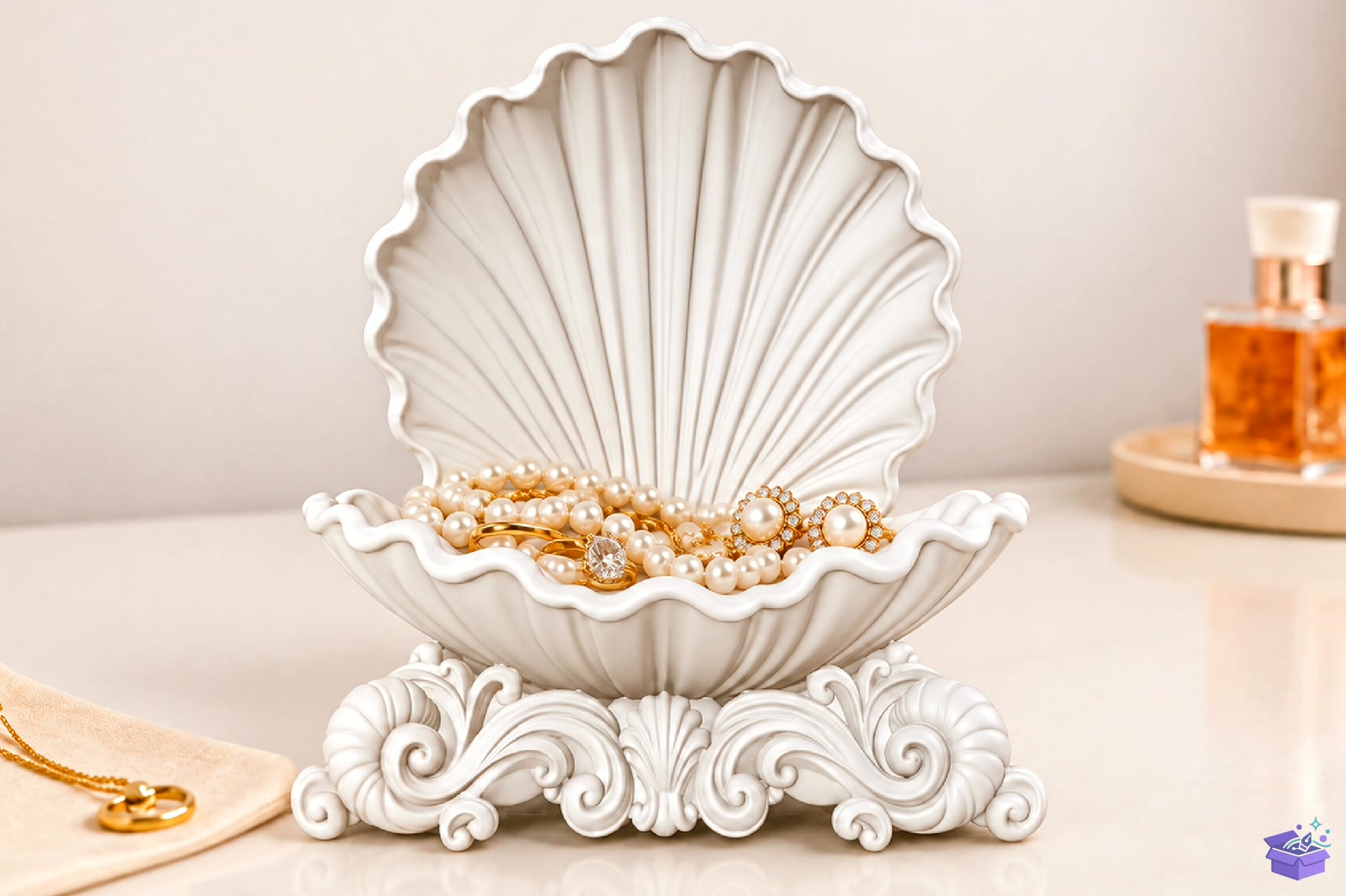 Seashell Takı Aksesuar Tutucu STL 3D Baskı - 3D Baskı ve Model Dosyası (STL, OBJ, 3MF) - detaylı önizleme 6