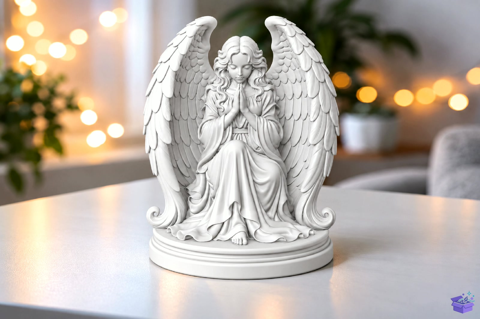 Praying Angel Heykel Biblo STL 3D Baskı - 3D Baskı ve Model Dosyası (STL, OBJ, 3MF) - detaylı önizleme 2