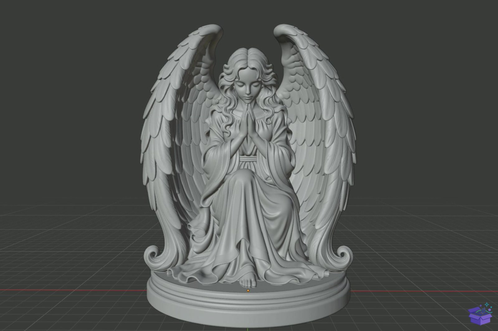 Praying Angel Heykel Biblo STL 3D Baskı - 3D Baskı ve Model Dosyası (STL, OBJ, 3MF) - detaylı önizleme 5