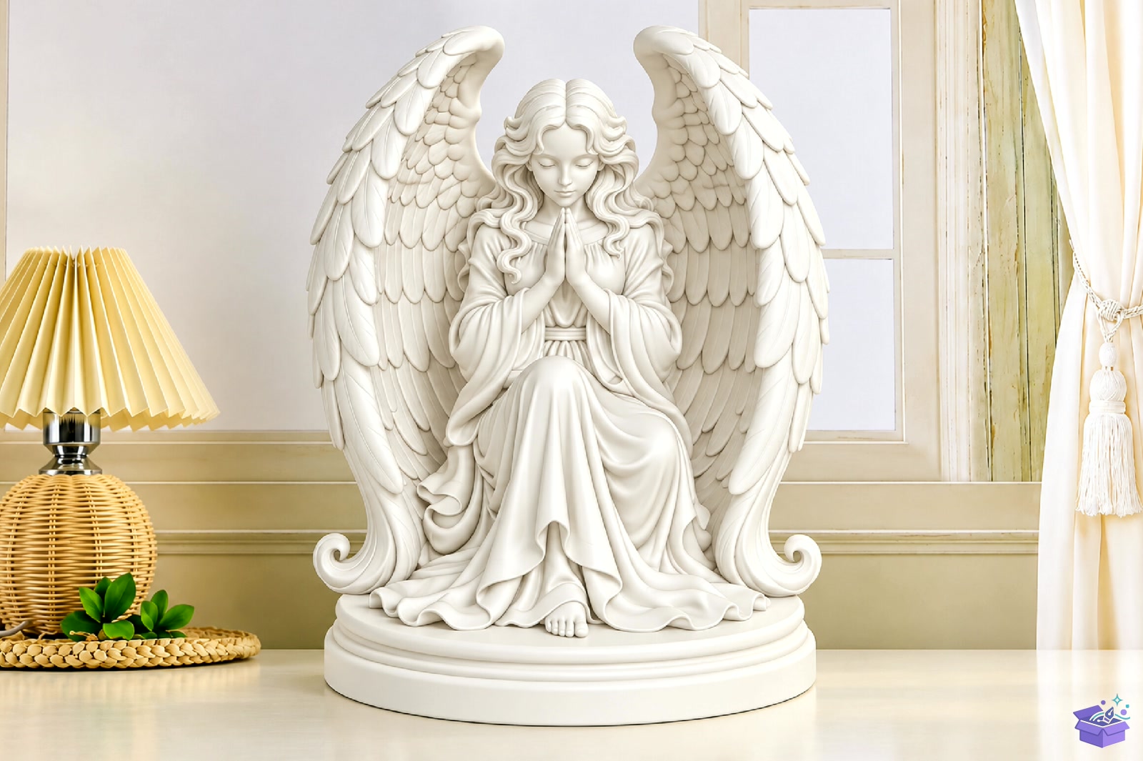 Praying Angel Heykel Biblo STL 3D Baskı - 3D Baskı ve Model Dosyası (STL, OBJ, 3MF) - detaylı önizleme 6