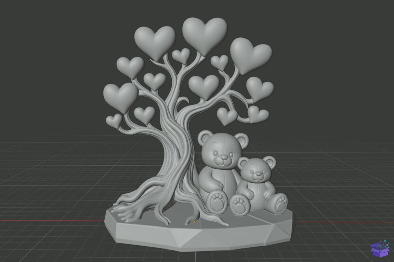 Love Ağaç Teddy Bear STL 3D Baskı - 3D Baskı ve Model Dosyası (STL, OBJ, 3MF) - detaylı önizleme 5