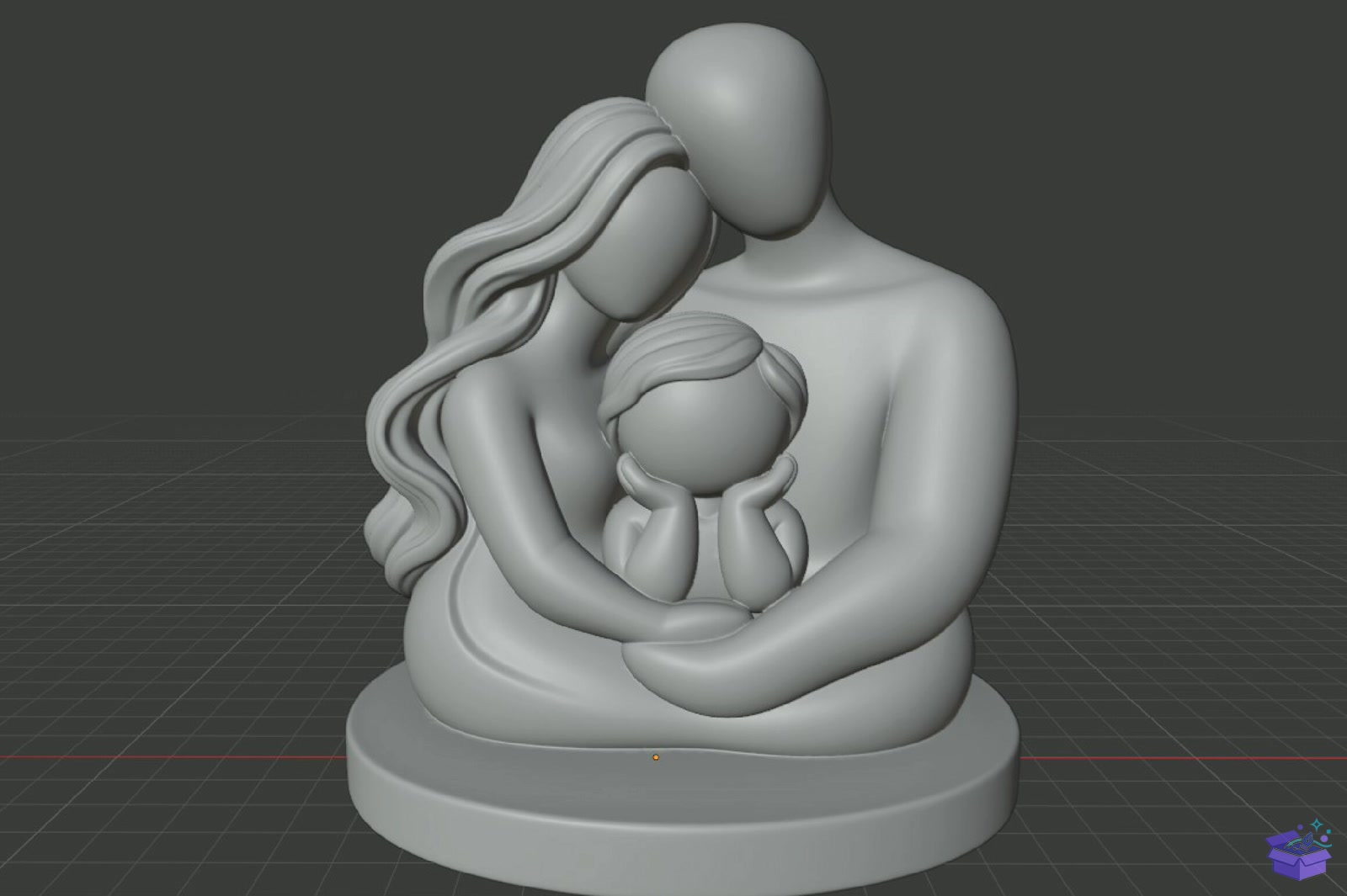 Family Love Sculpture 3D Baskı STL - 3D Baskı ve Model Dosyası (STL, OBJ, 3MF) - detaylı önizleme 5