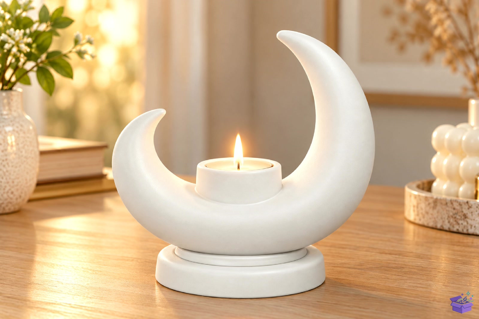 Crescent Moon Mumluk STL 3D Baskı - 3D Baskı ve Model Dosyası (STL, OBJ, 3MF) - detaylı önizleme 3