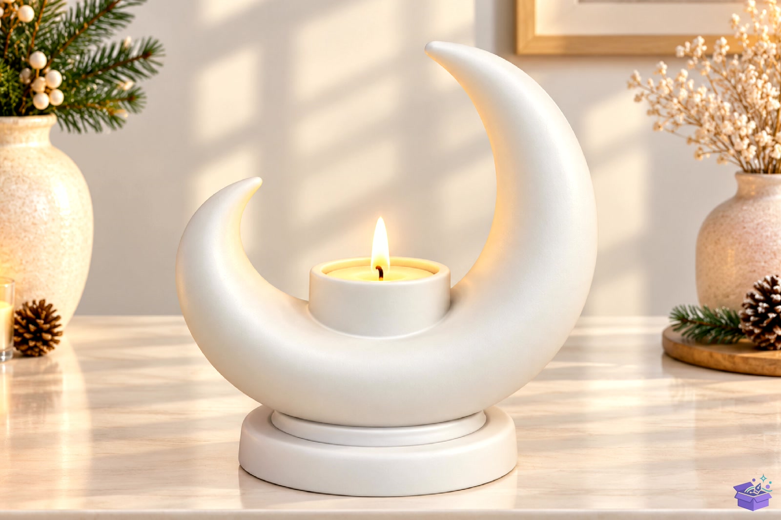 Crescent Moon Mumluk STL 3D Baskı - 3D Baskı ve Model Dosyası (STL, OBJ, 3MF) - detaylı önizleme 6