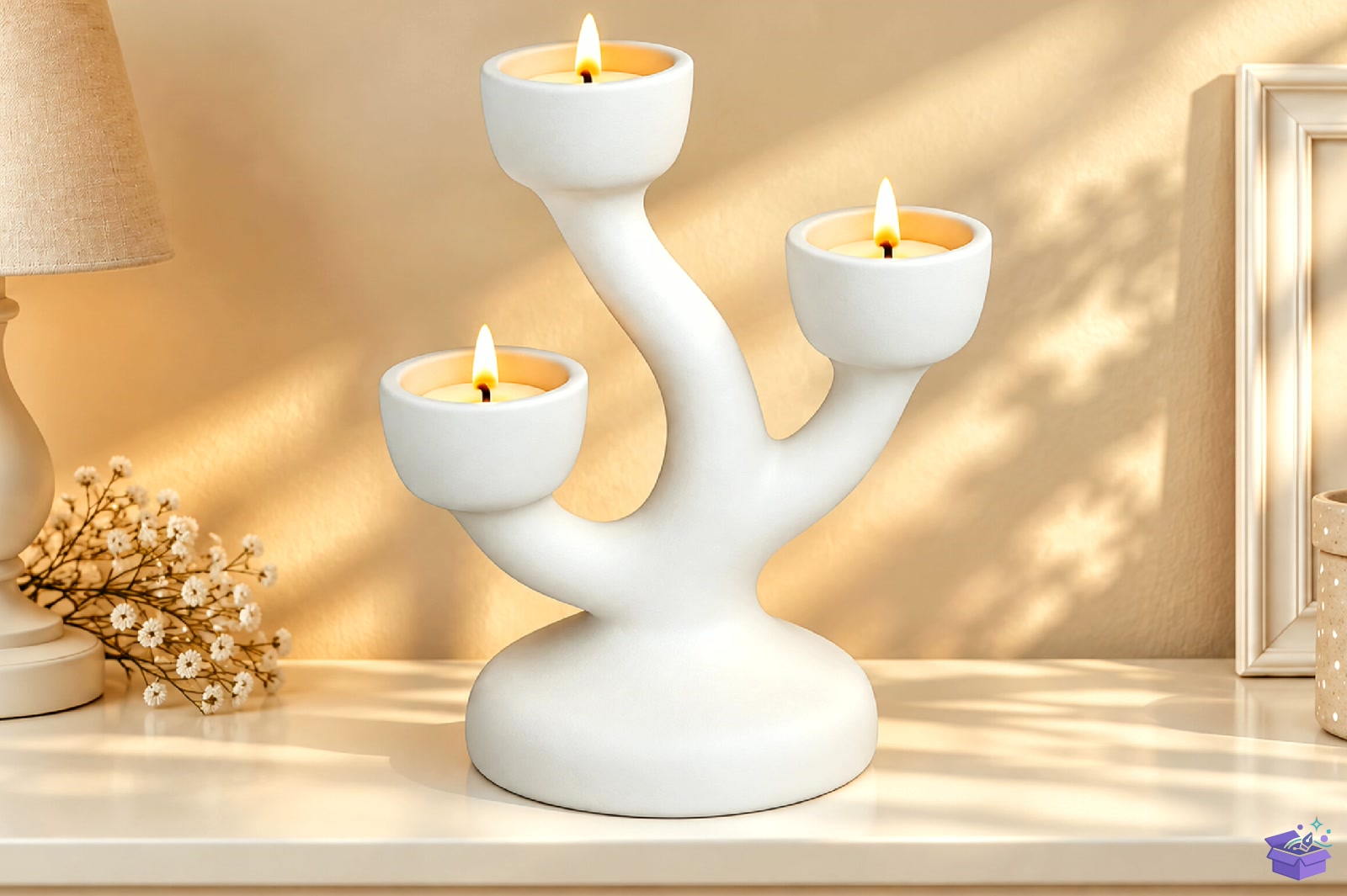 Modern Triple Mumluk STL 3D Baskı - 3D Baskı ve Model Dosyası (STL, OBJ, 3MF) - detaylı önizleme 2