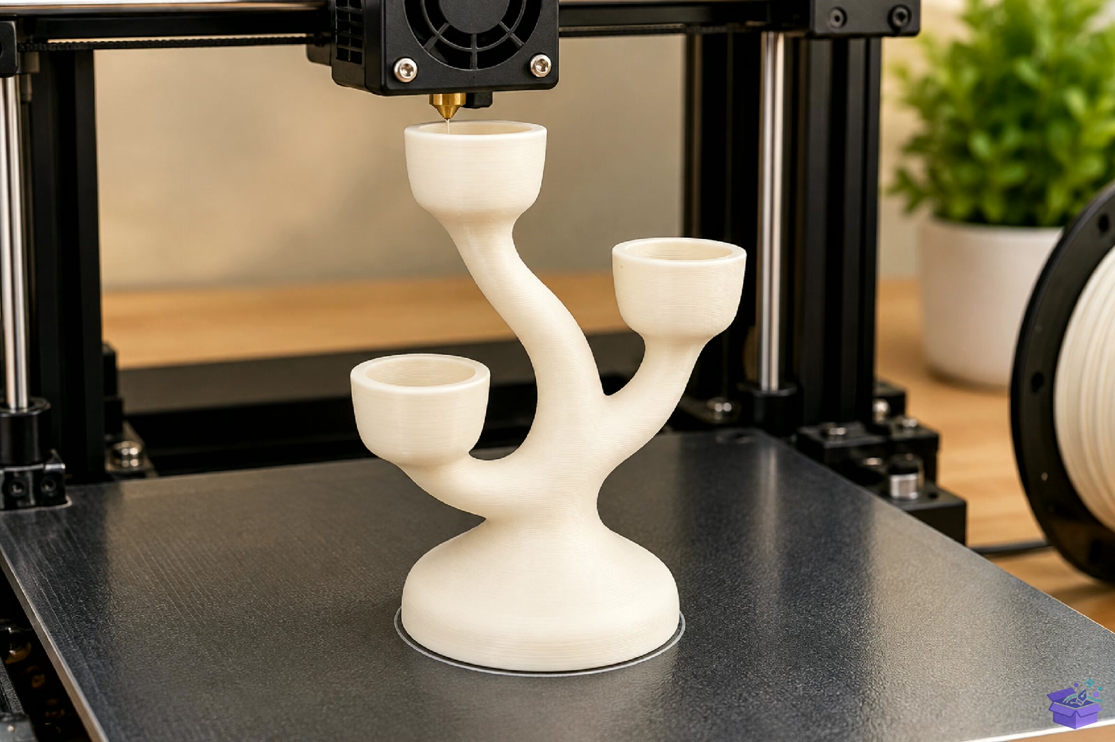 Modern Triple Mumluk STL 3D Baskı - 3D Baskı ve Model Dosyası (STL, OBJ, 3MF) - detaylı önizleme 4