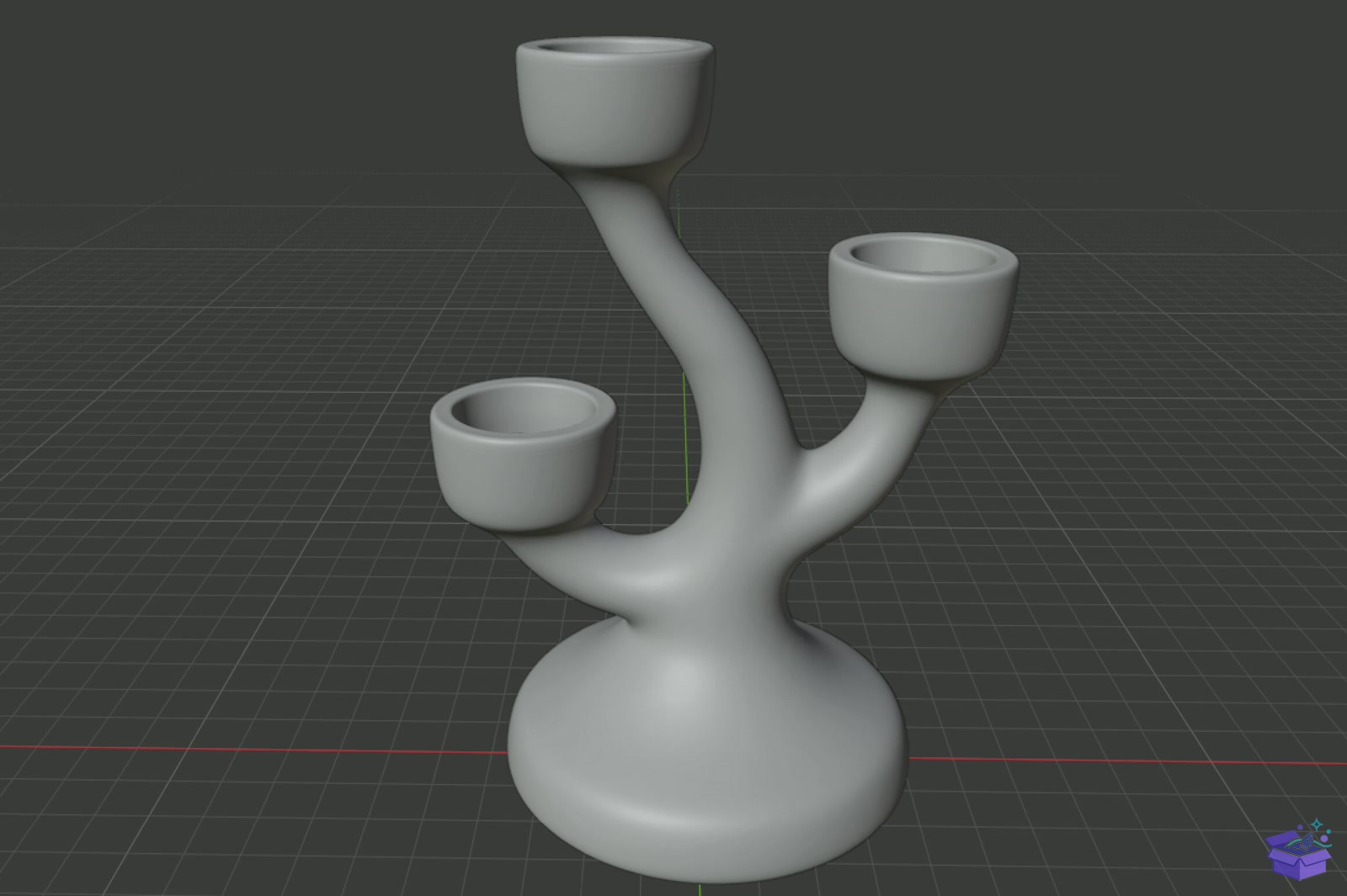 Modern Triple Mumluk STL 3D Baskı - 3D Baskı ve Model Dosyası (STL, OBJ, 3MF) - detaylı önizleme 5