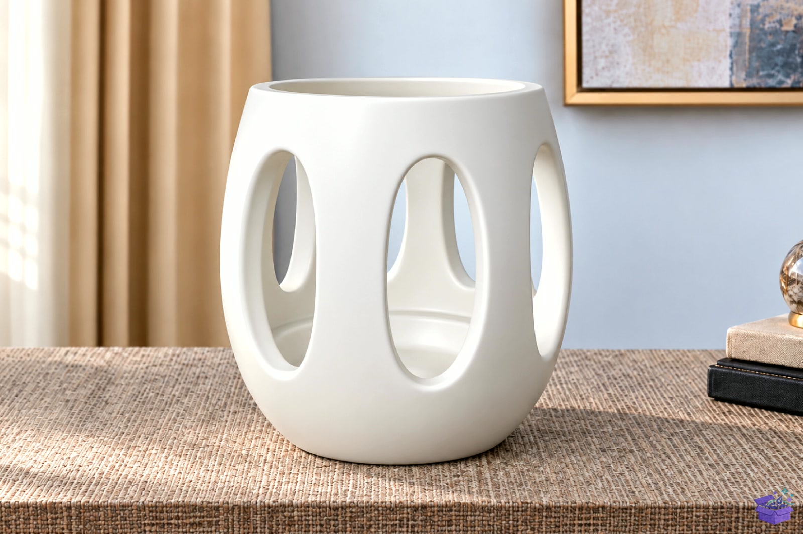 Modern Oval Fener Saksı Tasarımı STL 3D Baskı - 3D Baskı ve Model Dosyası (STL, OBJ, 3MF) - detaylı önizleme 2