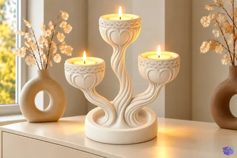Elegant Kalp Temalı Mumluk STL 3D Baskı - 3D Baskı ve Model Dosyası (STL, OBJ, 3MF) - 3D Baskı İndir (STL, OBJ, 3MF)