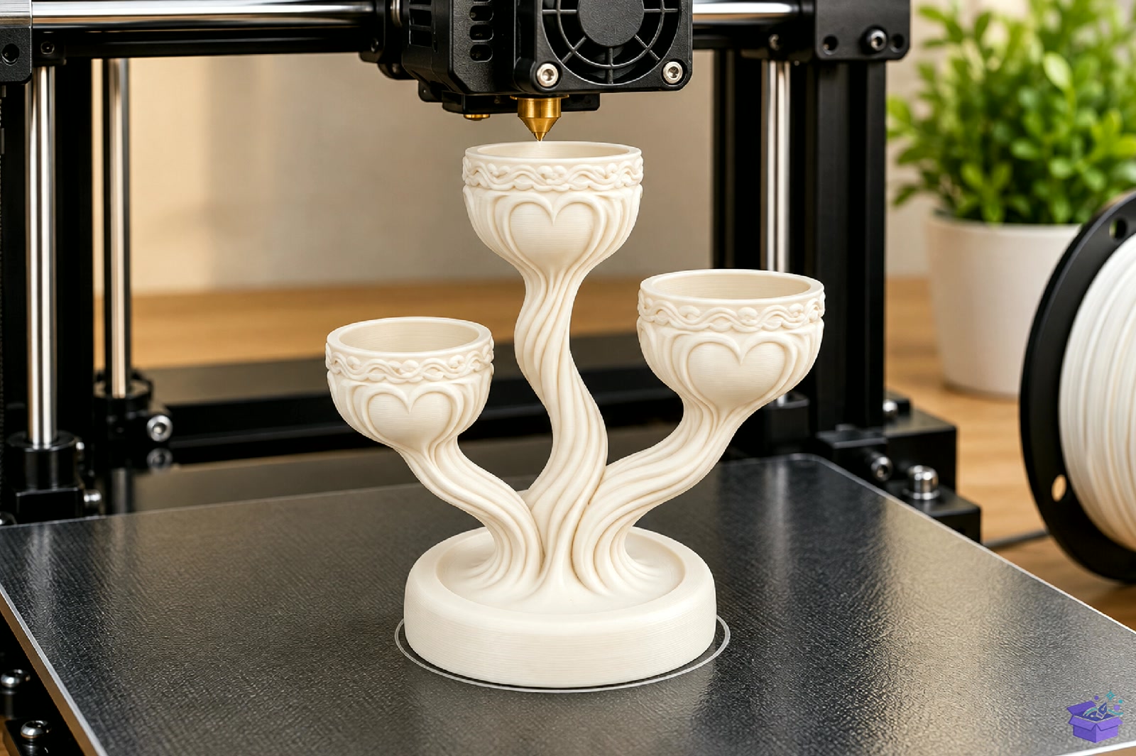 Elegant Kalp Temalı Mumluk STL 3D Baskı - 3D Baskı ve Model Dosyası (STL, OBJ, 3MF) - detaylı önizleme 4