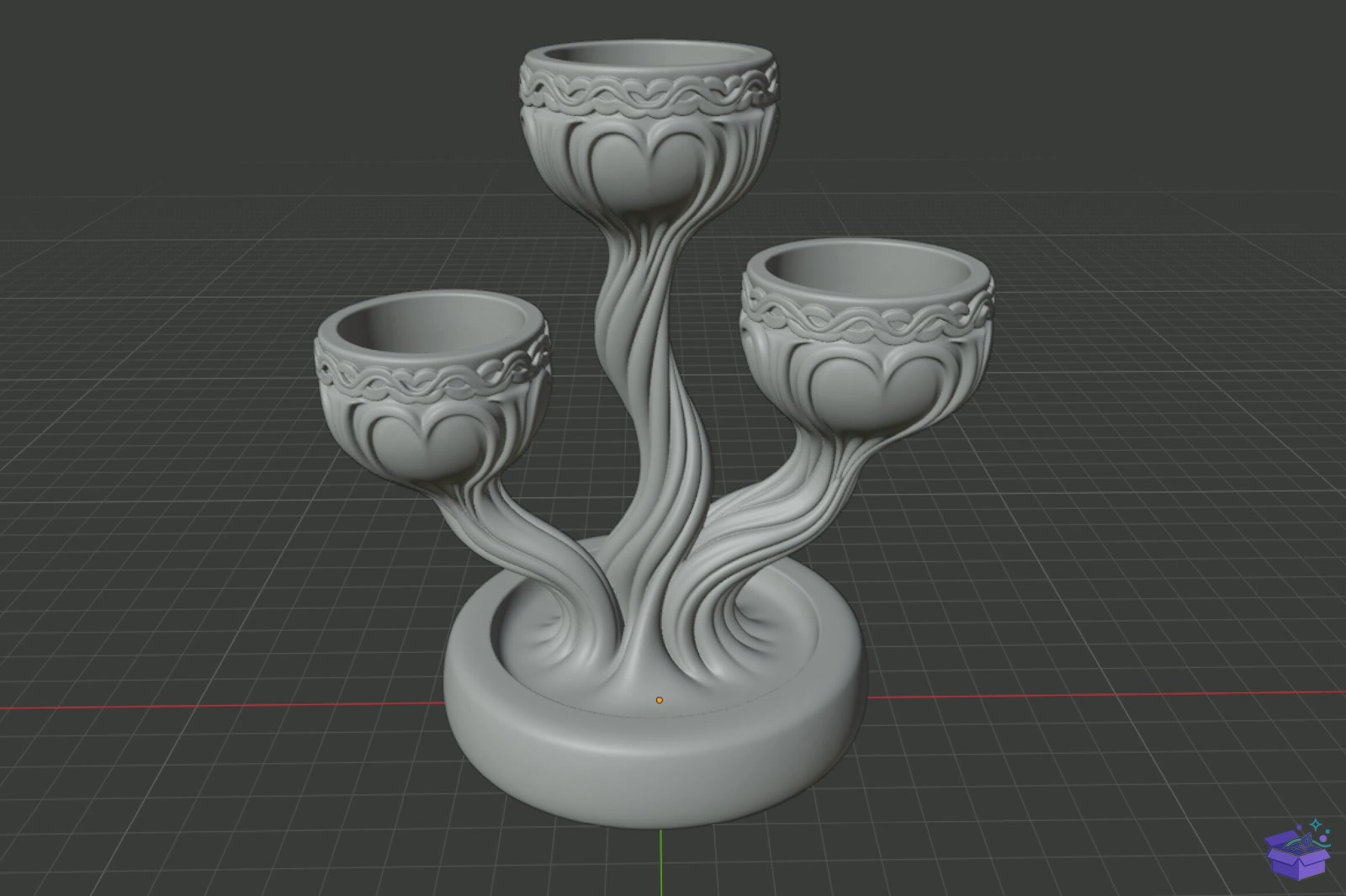 Elegant Kalp Temalı Mumluk STL 3D Baskı - 3D Baskı ve Model Dosyası (STL, OBJ, 3MF) - detaylı önizleme 5