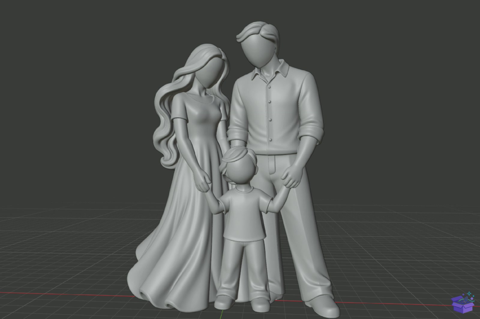 Family Couple Decor STL 3D Baskı - 3D Baskı ve Model Dosyası (STL, OBJ, 3MF) - detaylı önizleme 5