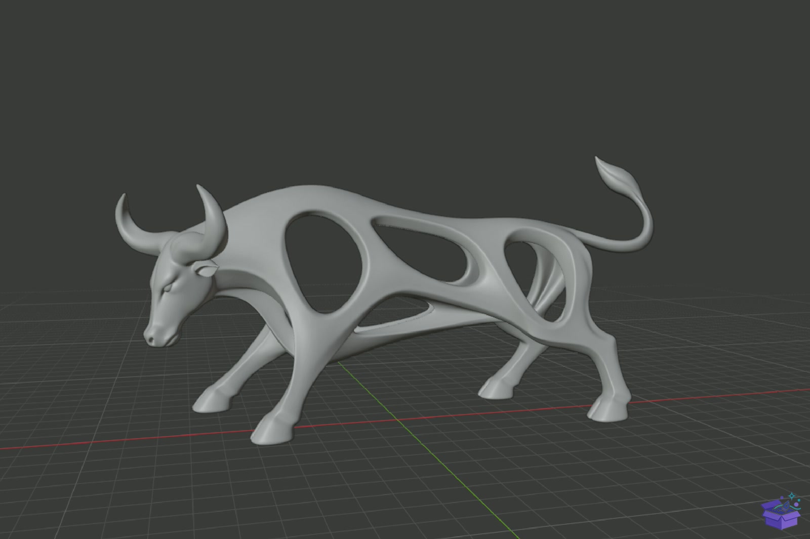 Bull Abstract Decor STL 3D Baskı - 3D Baskı ve Model Dosyası (STL, OBJ, 3MF) - detaylı önizleme 5