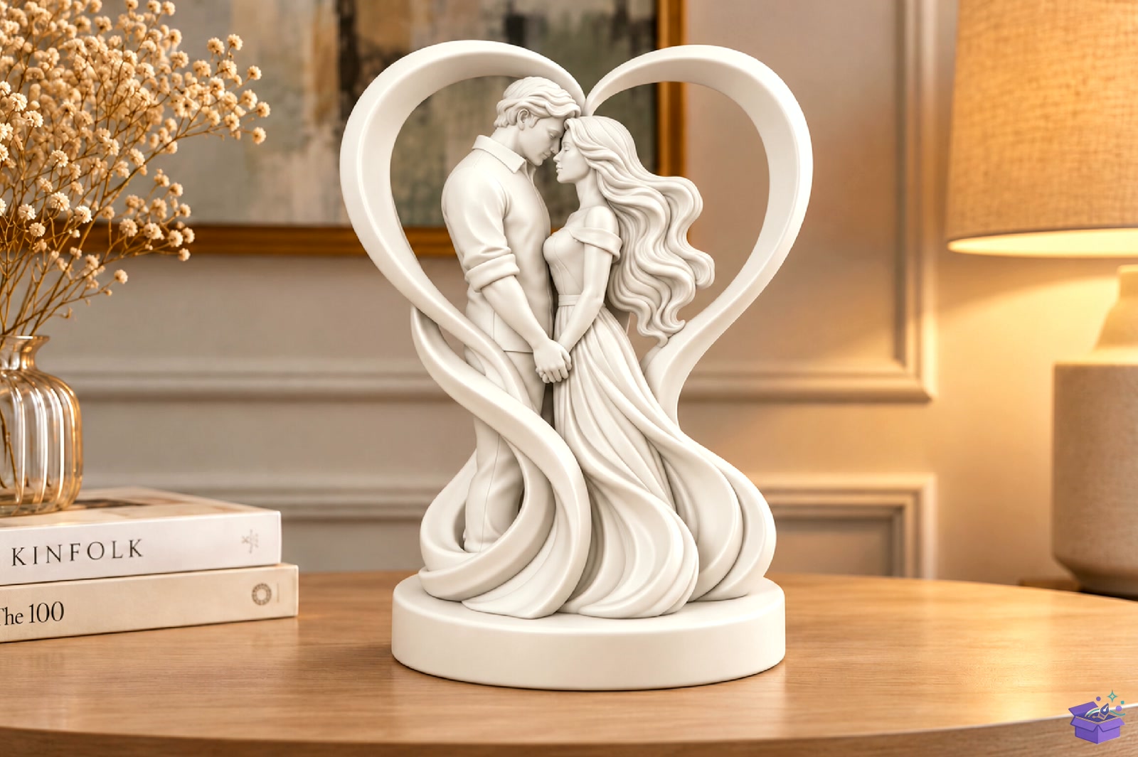 Romantic Couple Kalp Temalı Decor STL 3D Baskı - 3D Baskı ve Model Dosyası (STL, OBJ, 3MF) - detaylı önizleme 3