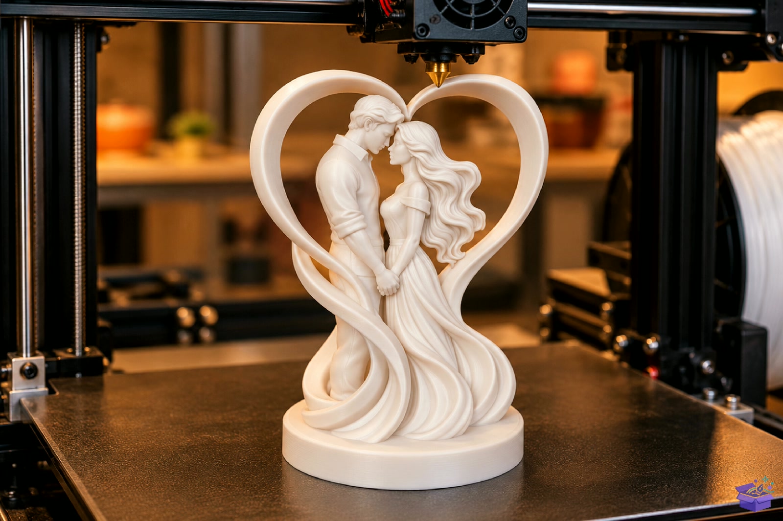 Romantic Couple Kalp Temalı Decor STL 3D Baskı - 3D Baskı ve Model Dosyası (STL, OBJ, 3MF) - detaylı önizleme 4