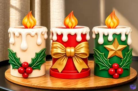 Yılbaşı Candle STL 3D Baskı - 3D Baskı ve Model Dosyası (STL, OBJ, 3MF) - 3D Baskı  İndir (STL, OBJ, 3MF)