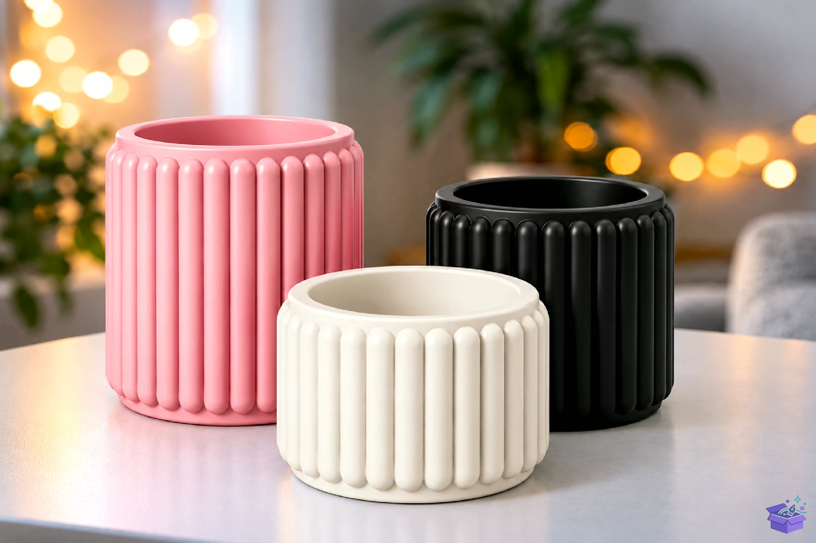 Ribbed Saksı Tasarımı Pot STL 3D Baskı - 3D Baskı ve Model Dosyası (STL, OBJ, 3MF)