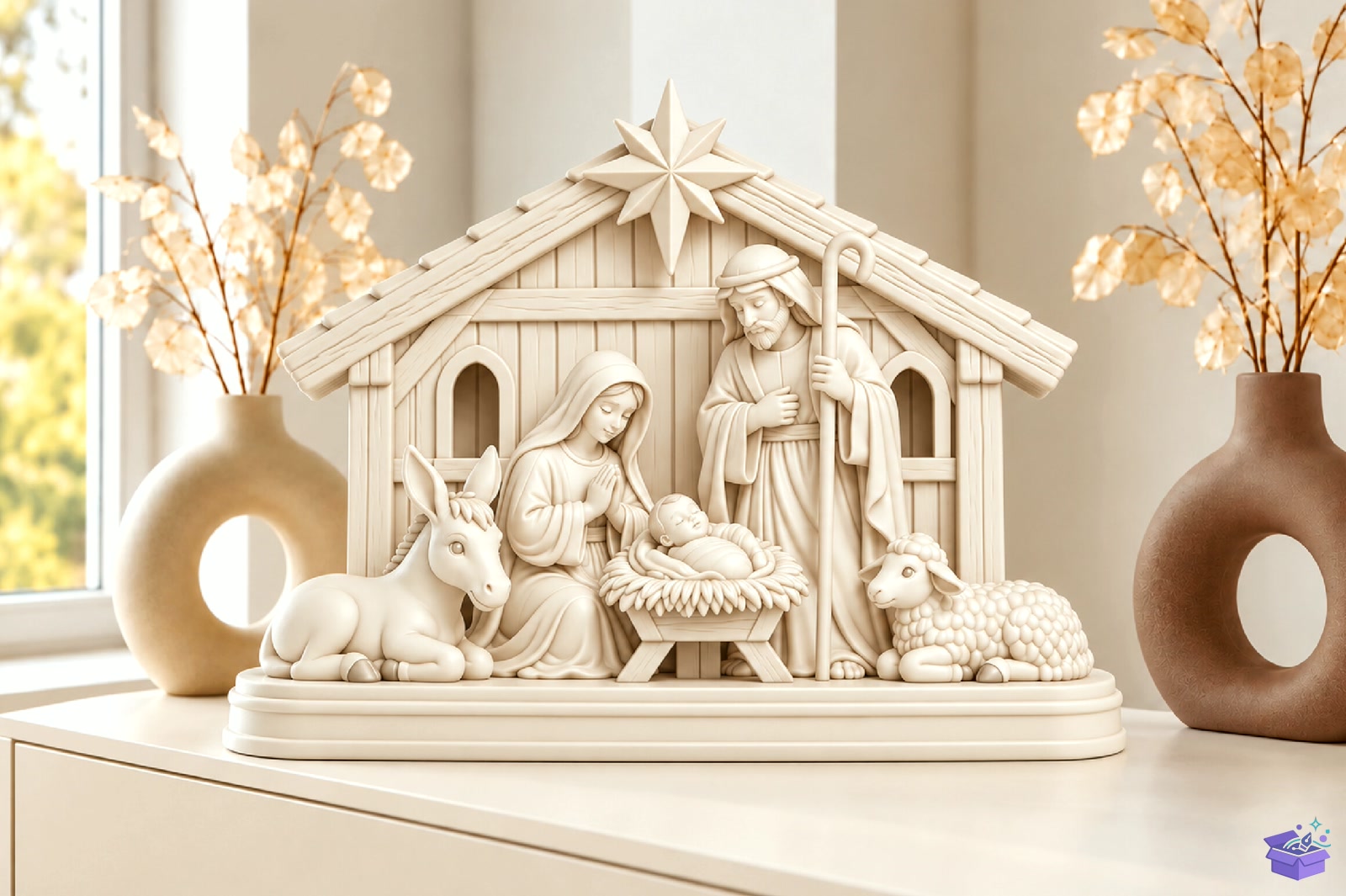 Nativity Scene Decor STL 3D Baskı - 3D Baskı ve Model Dosyası (STL, OBJ, 3MF) - detaylı önizleme 4