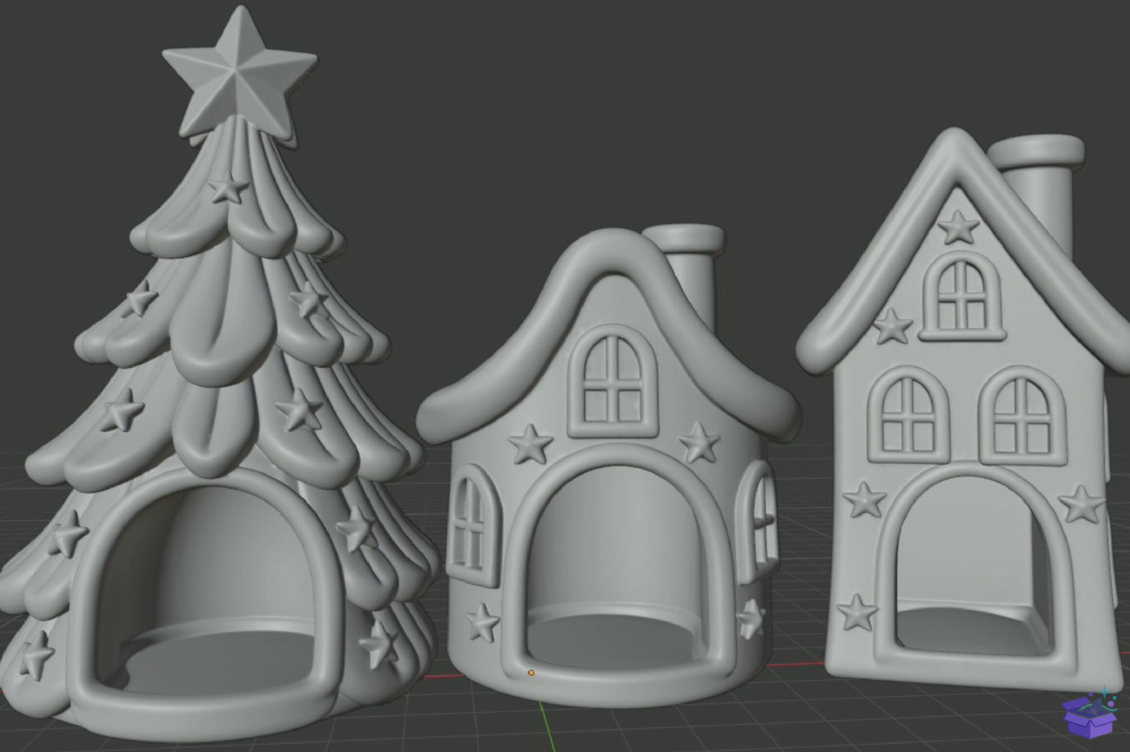 Yılbaşı Village Decor STL 3D Baskı - 3D Baskı ve Model Dosyası (STL, OBJ, 3MF) - detaylı önizleme 6