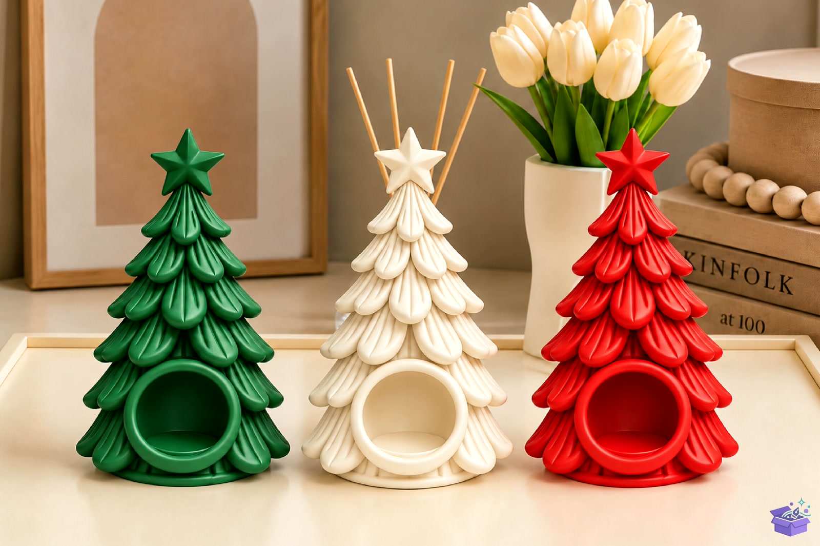 Yılbaşı Ağacı Mumluk STL 3D Prin - 3D Baskı ve Model Dosyası (STL, OBJ, 3MF) - detaylı önizleme 2