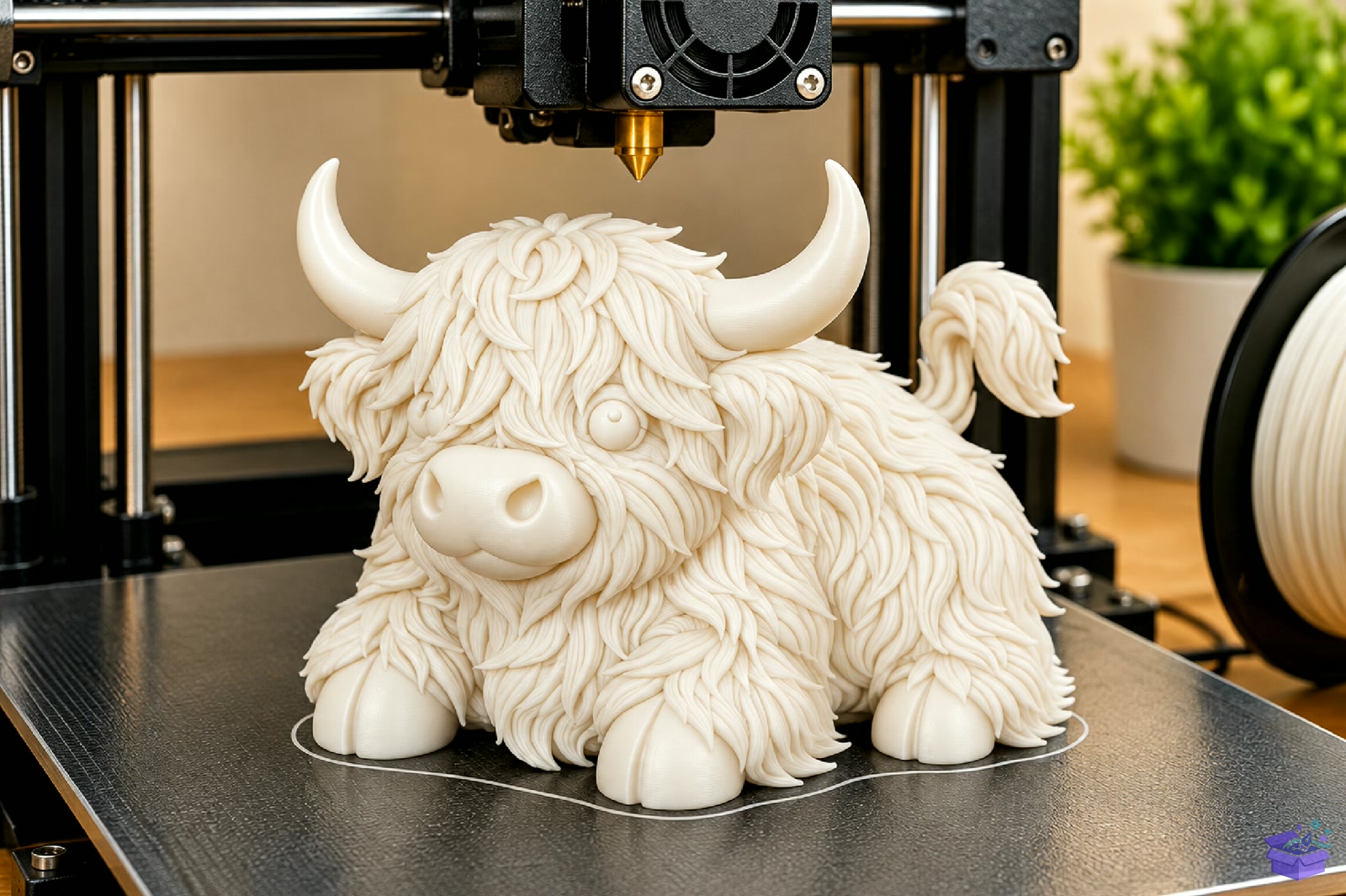Cute Highland Cow Heykel Biblo STL 3D Baskı - 3D Baskı ve Model Dosyası (STL, OBJ, 3MF) - detaylı önizleme 4