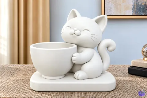 Cute Kedi Saksı Tasarımı 3D Baskı STL File - 3D Baskı ve Model Dosyası (STL, OBJ, 3MF) - 3D Baskı  İndir (STL, OBJ, 3MF)