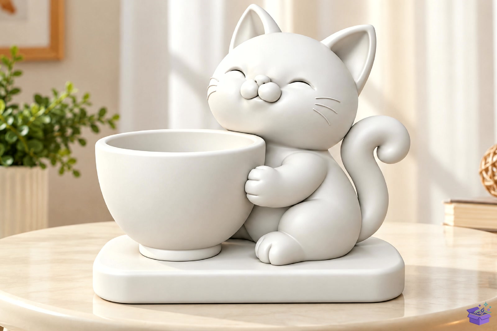 Cute Kedi Saksı Tasarımı 3D Baskı STL File - 3D Baskı ve Model Dosyası (STL, OBJ, 3MF) - detaylı önizleme 2