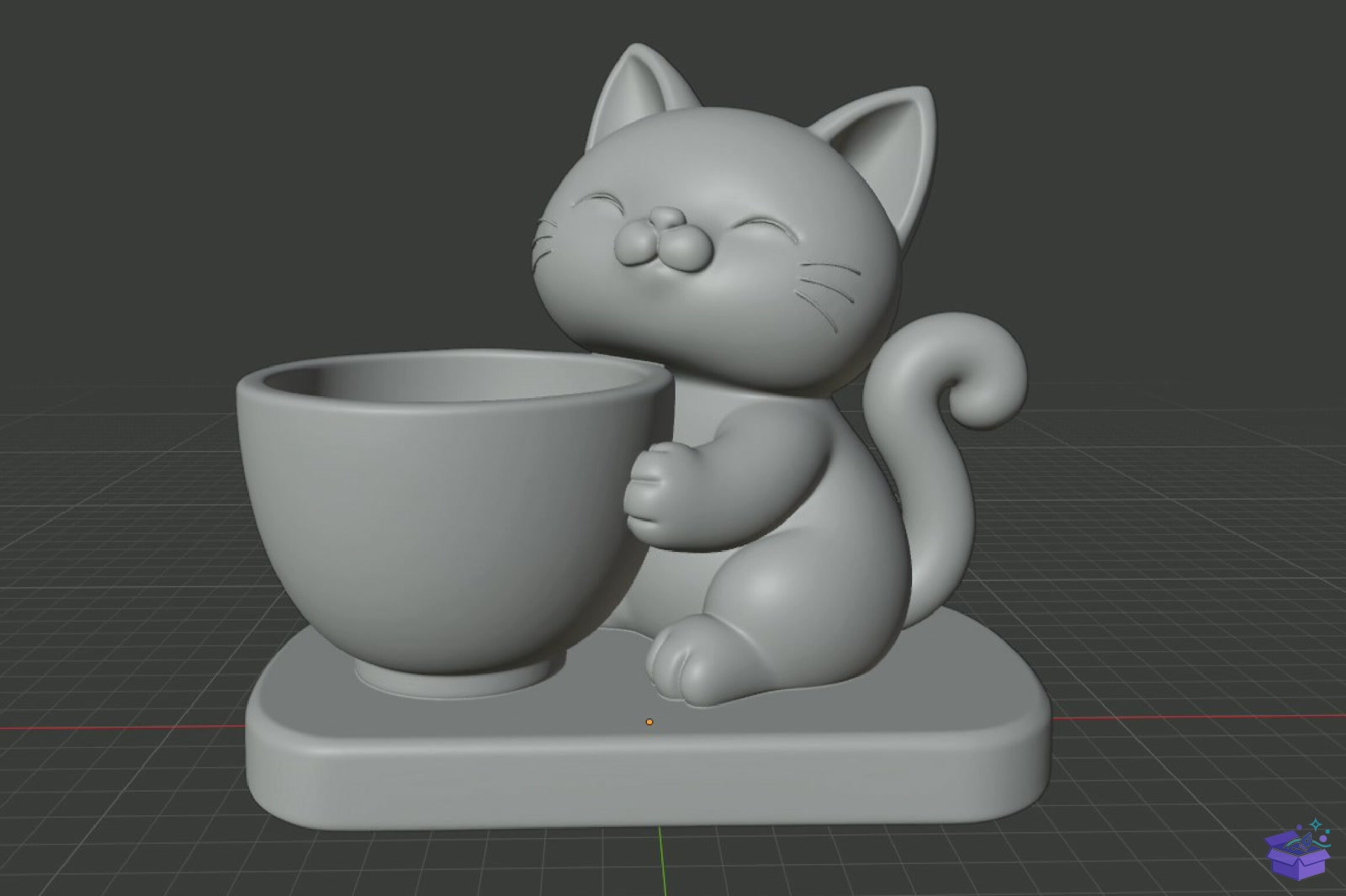 Cute Kedi Saksı Tasarımı 3D Baskı STL File - 3D Baskı ve Model Dosyası (STL, OBJ, 3MF) - detaylı önizleme 5