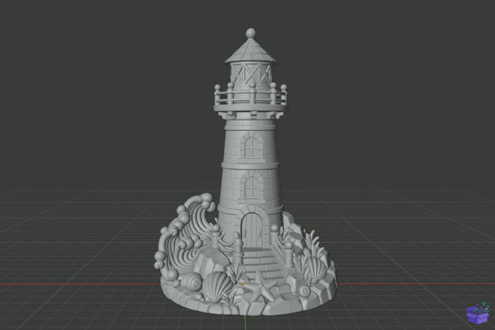 Coastal Lighthouse Diorama 3D Baskı STL - 3D Baskı ve Model Dosyası (STL, OBJ, 3MF) - detaylı önizleme 6