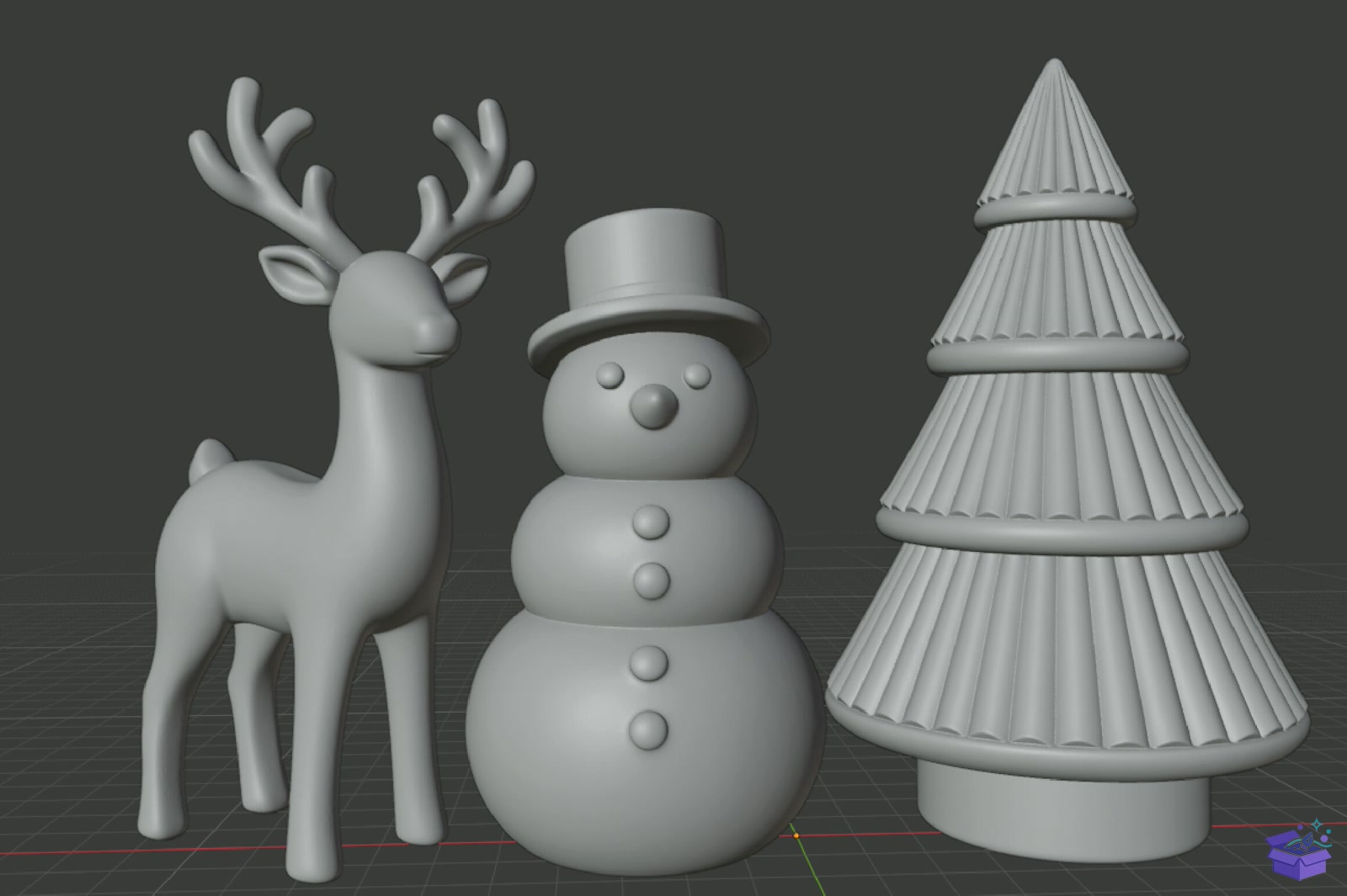 Yılbaşı Ren Geyiği Snowman Ağaç STL - 3D Baskı ve Model Dosyası (STL, OBJ, 3MF) - detaylı önizleme 6