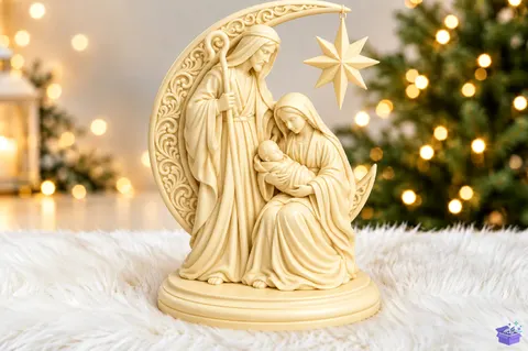 Crystal Nativity Scene 3D Baskı STL - 3D Baskı ve Model Dosyası (STL, OBJ, 3MF) - 3D Baskı İndir (STL, OBJ, 3MF)