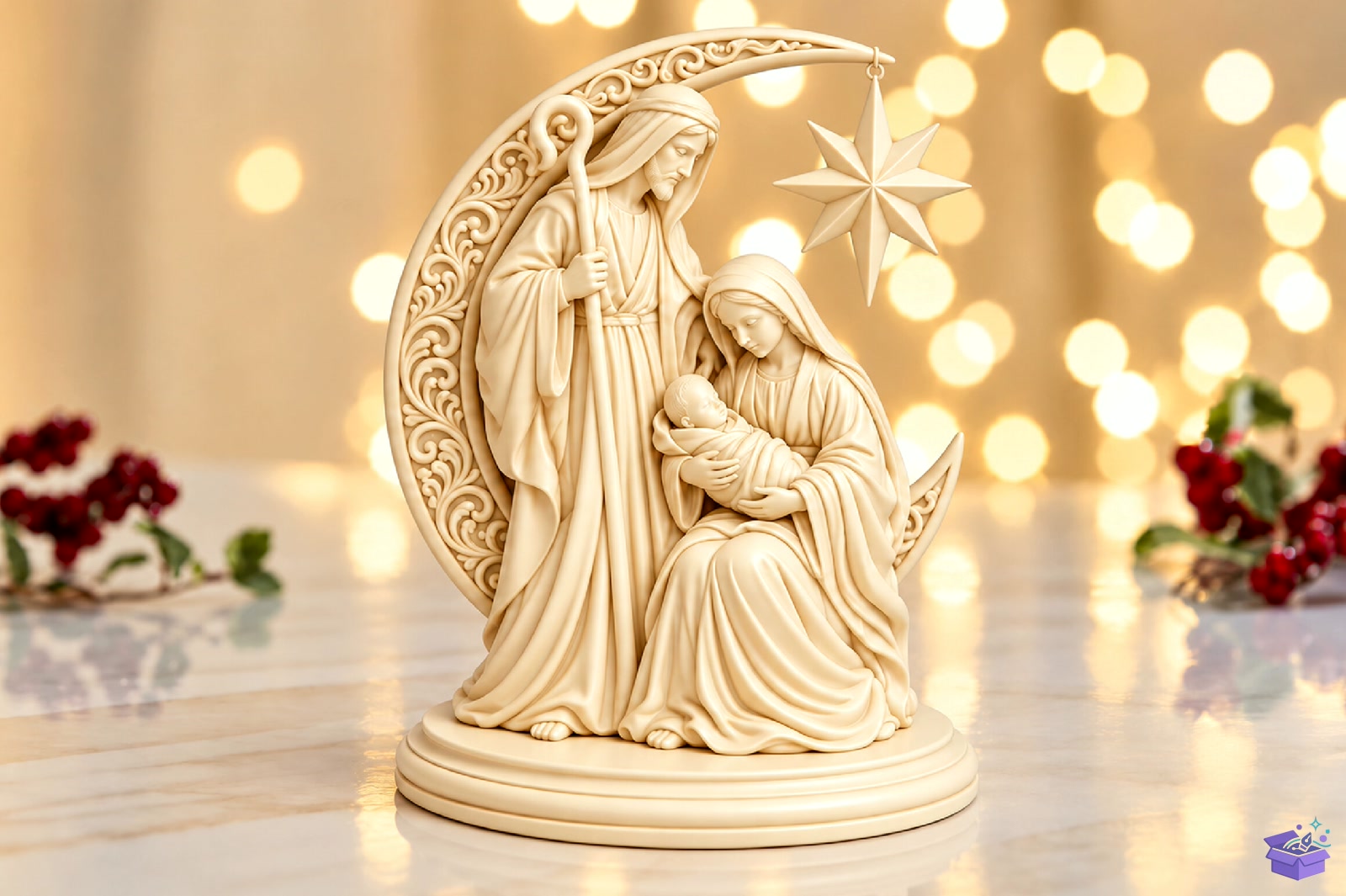Crystal Nativity Scene 3D Baskı STL - 3D Baskı ve Model Dosyası (STL, OBJ, 3MF) - detaylı önizleme 2