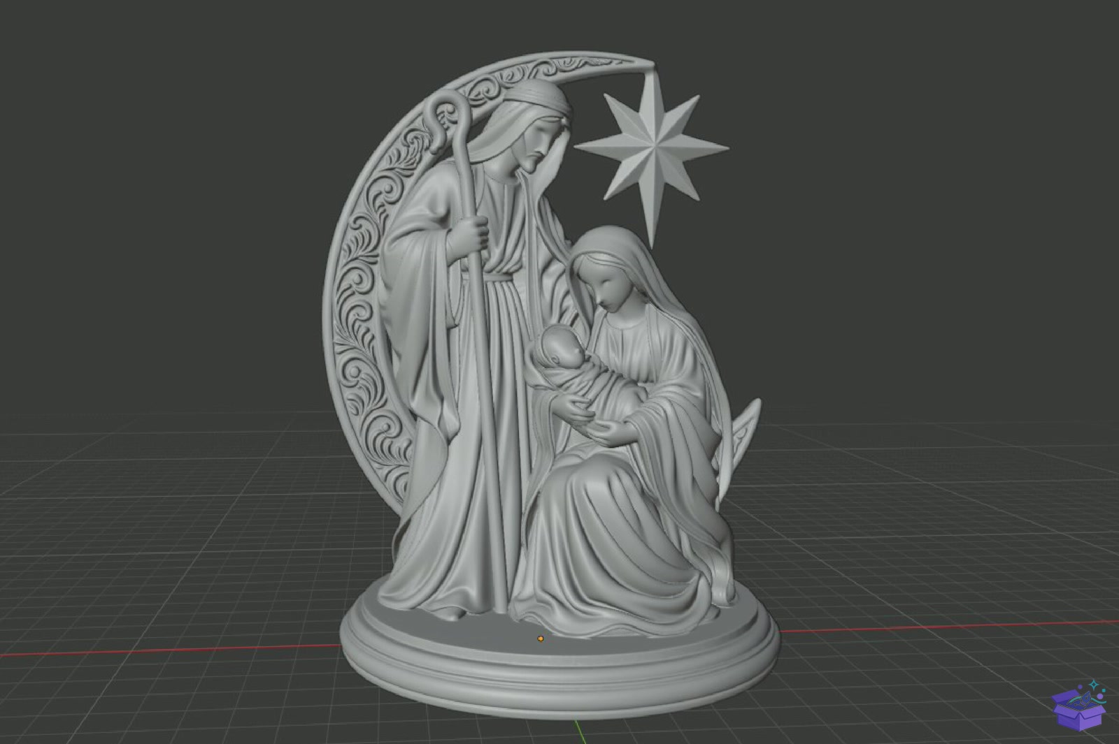 Crystal Nativity Scene 3D Baskı STL - 3D Baskı ve Model Dosyası (STL, OBJ, 3MF) - detaylı önizleme 6