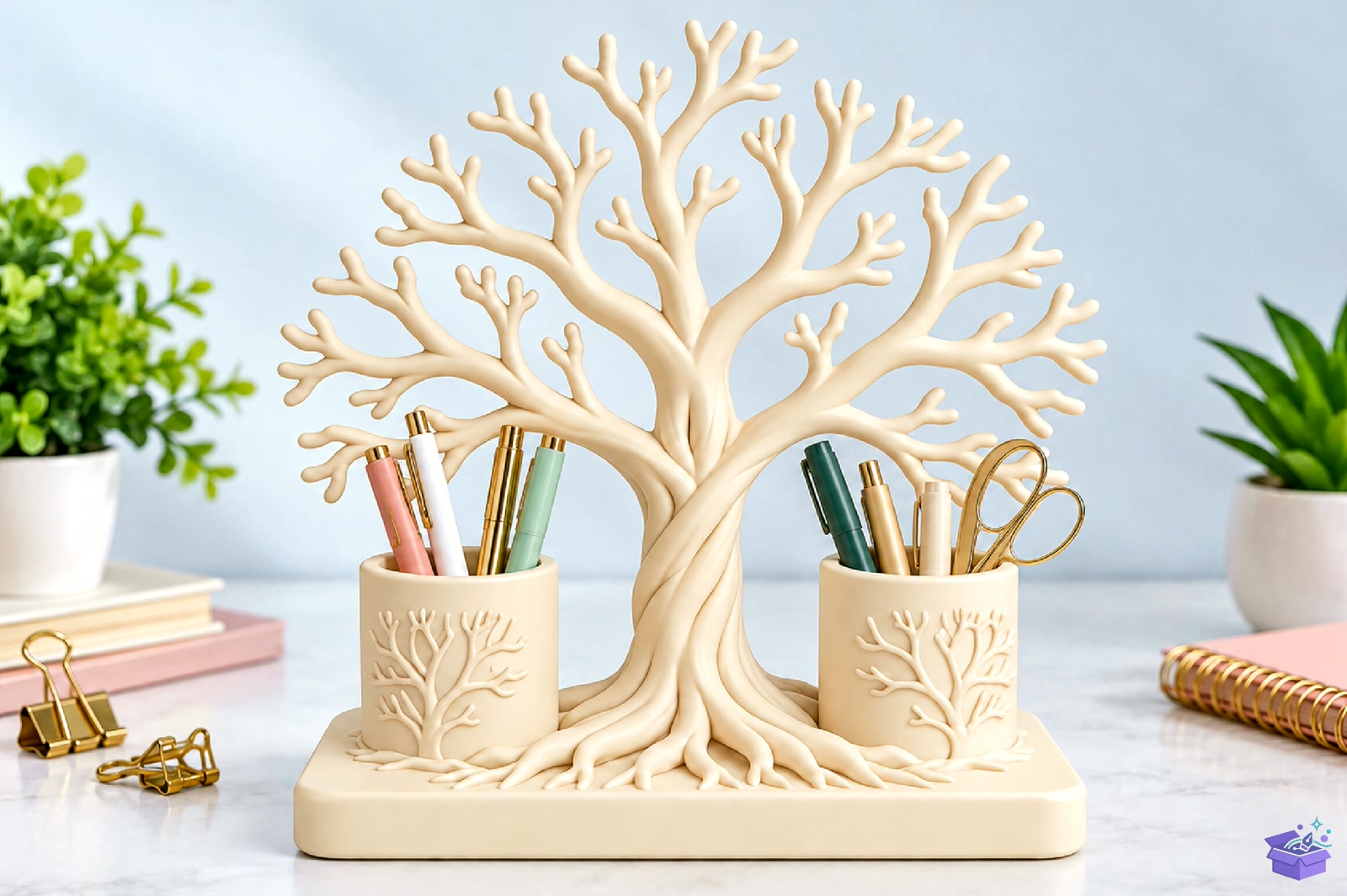 Ağaç Masaüstü Kalemlik 3D Baskı STL - 3D Baskı ve Model Dosyası (STL, OBJ, 3MF)