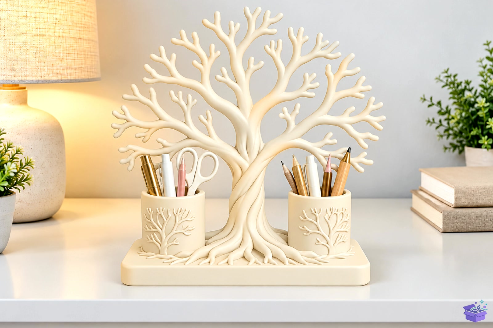 Ağaç Masaüstü Kalemlik 3D Baskı STL - 3D Baskı ve Model Dosyası (STL, OBJ, 3MF) - detaylı önizleme 2