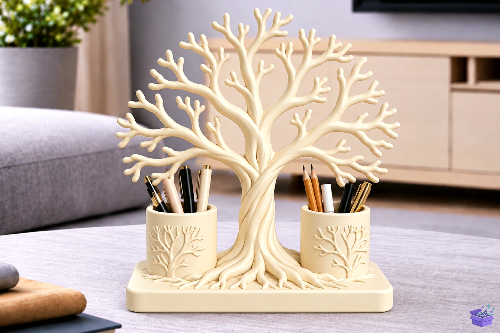 Ağaç Masaüstü Kalemlik 3D Baskı STL - 3D Baskı ve Model Dosyası (STL, OBJ, 3MF) - detaylı önizleme 3