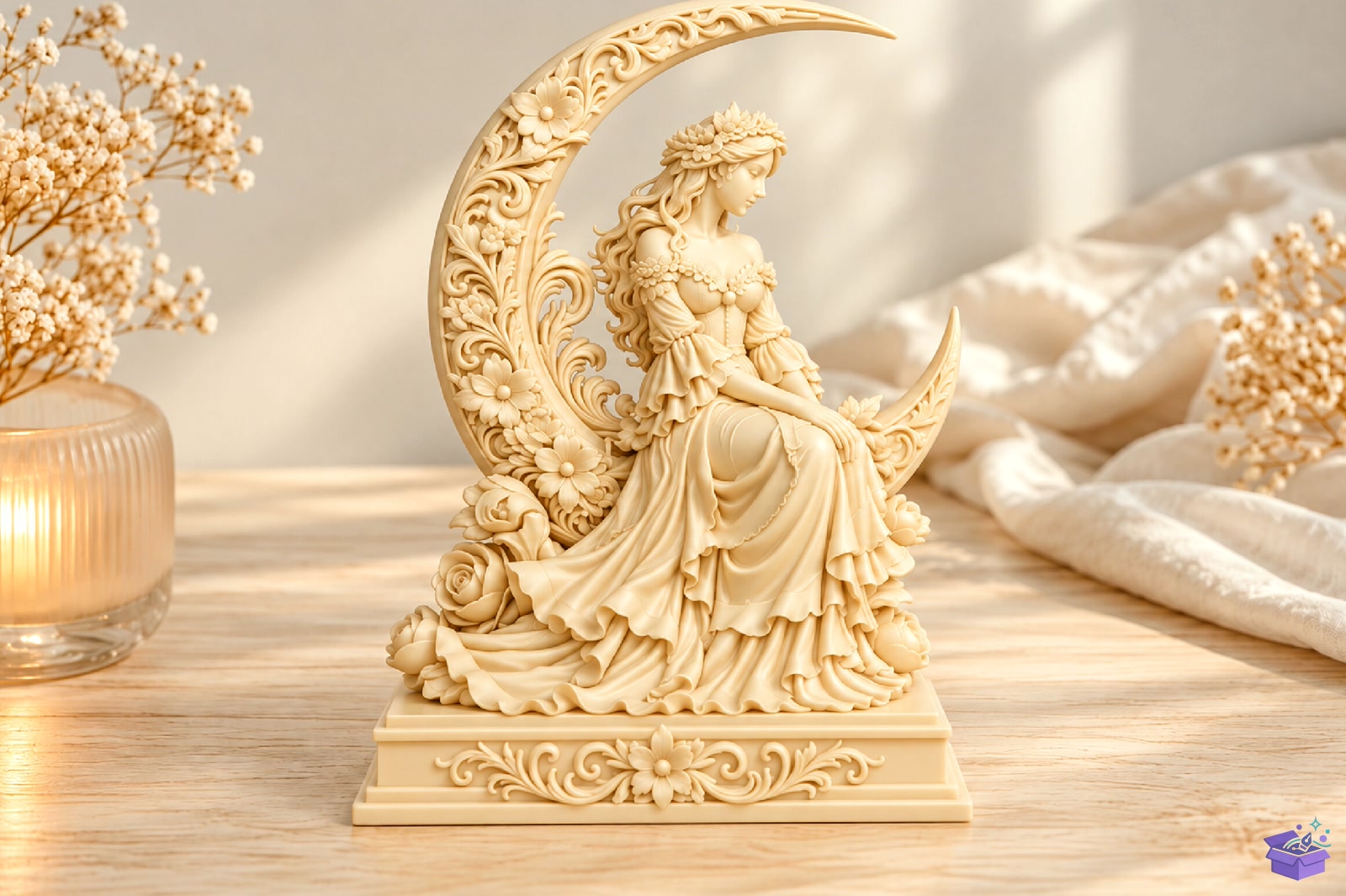 Moon Fairy Angel 3D Baskı STL - 3D Baskı ve Model Dosyası (STL, OBJ, 3MF) - detaylı önizleme 4