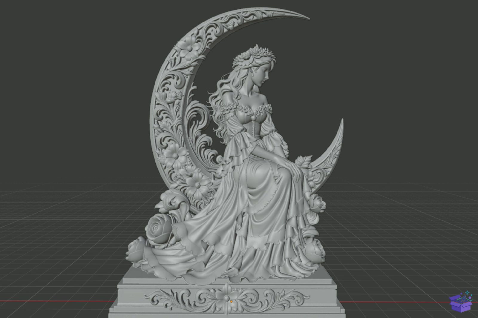 Moon Fairy Angel 3D Baskı STL - 3D Baskı ve Model Dosyası (STL, OBJ, 3MF) - detaylı önizleme 6