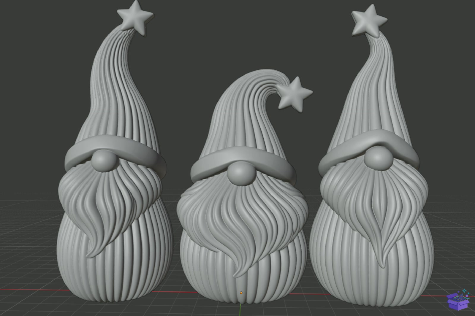 Yılbaşı Gnome Trio 3D Baskı STL - 3D Baskı ve Model Dosyası (STL, OBJ, 3MF) - detaylı önizleme 6