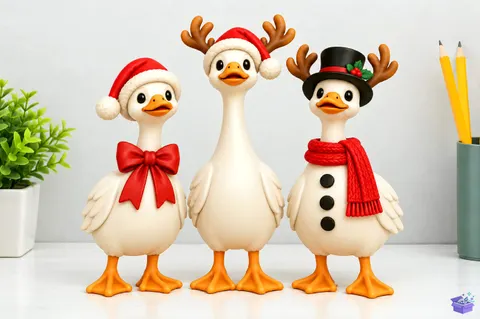 Yılbaşı Duck Trio 3D Baskı STL File - 3D Baskı ve Model Dosyası (STL, OBJ, 3MF) - 3D Baskı  İndir (STL, OBJ, 3MF)
