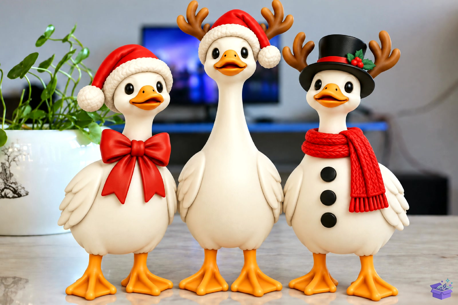 Yılbaşı Duck Trio 3D Baskı STL File - 3D Baskı ve Model Dosyası (STL, OBJ, 3MF) - detaylı önizleme 2