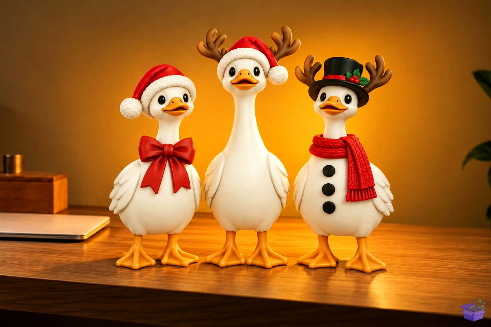 Yılbaşı Duck Trio 3D Baskı STL File - 3D Baskı ve Model Dosyası (STL, OBJ, 3MF) - detaylı önizleme 3