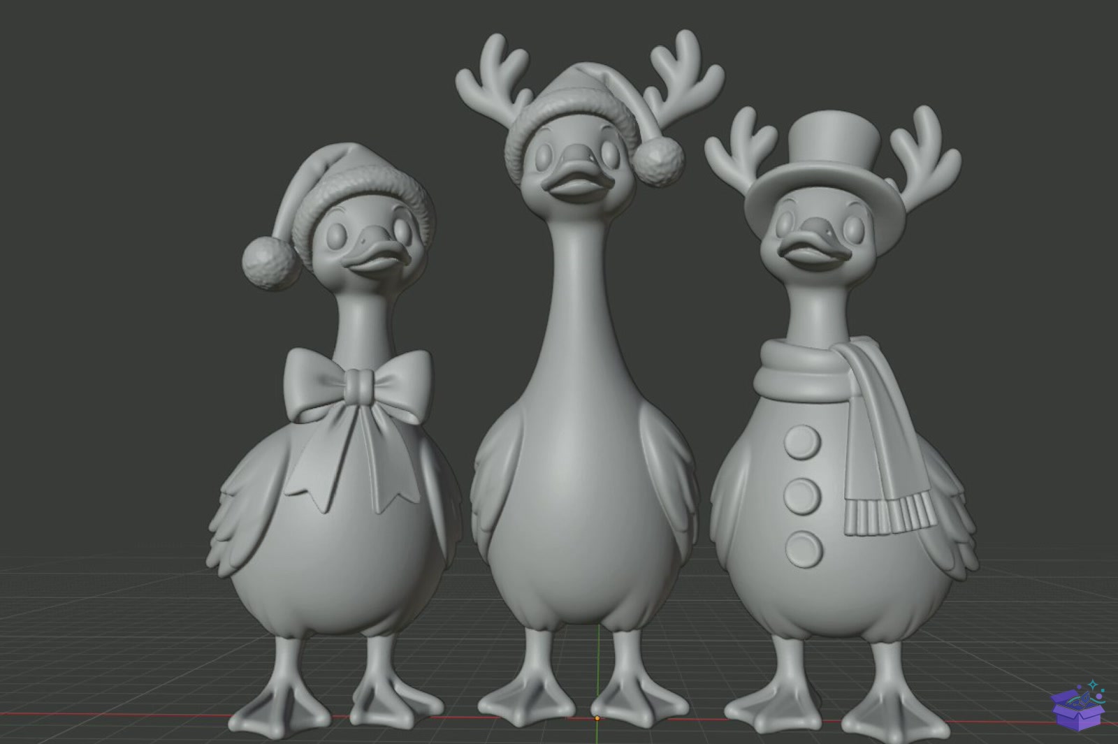 Yılbaşı Duck Trio 3D Baskı STL File - 3D Baskı ve Model Dosyası (STL, OBJ, 3MF) - detaylı önizleme 6