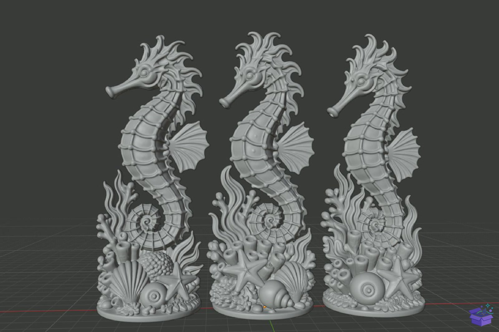 Seahorse Coral Decor 3D Baskı STL File - 3D Baskı ve Model Dosyası (STL, OBJ, 3MF) - detaylı önizleme 6