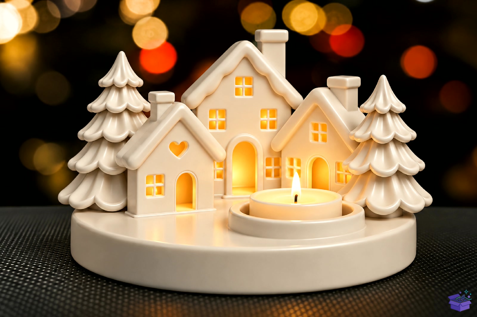 3D Yılbaşı Village Mumluk STL - 3D Baskı ve Model Dosyası (STL, OBJ, 3MF) - detaylı önizleme 2