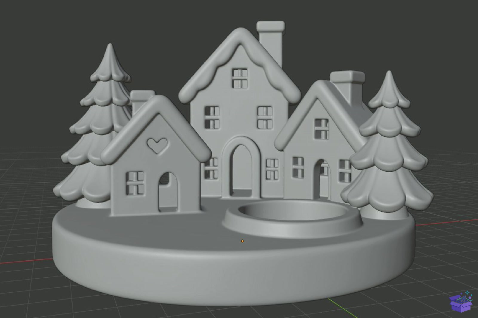 3D Yılbaşı Village Mumluk STL - 3D Baskı ve Model Dosyası (STL, OBJ, 3MF) - detaylı önizleme 6